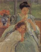 Mary Cassatt, The young mother is sewing